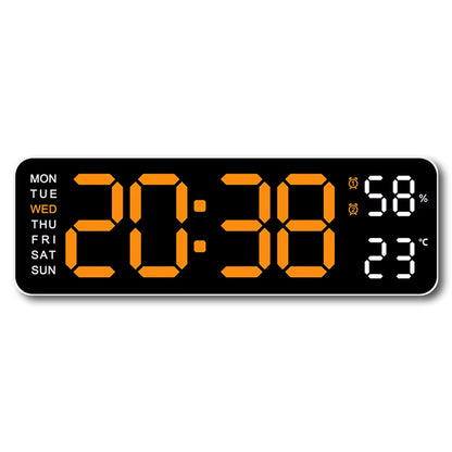 Elevate Your Space with the Large LED Digital Wall Clock – Featuring Temperature, Humidity, and Day Display